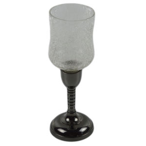 Support de bougie traditionnel avec métal en laiton/verre, idéal pour la maison, la décoration du salon, bougeoir en finition Nickel noir - Product Image 4