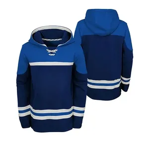 Sweat à capuche personnalisé pour homme, hockey sur glace, avec cordon de serrage, 100 % polyester, imprimé par transfert thermique, nom et numéro d'équipe personnalisés, imperméable, motif drapeau - Product Image 4