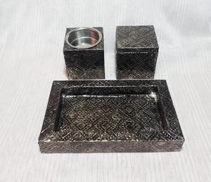 Recién llegado, juego de soporte de incienso de madera con bandeja de diseño de flores de impresión y caja de almacenamiento, diseño de lavado blanco para decoración del hogar - Product Image 2