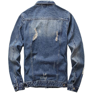 Veste en jean légère de haute qualité pour hommes Style vintage avec couverture de bouton et manches longues - Product Image 2