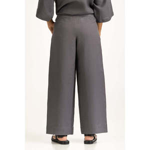 Pantalones de Pierna Ancha de Cintura Alta Estilo Casual, Corte Regular, Pliegues Delanteros, Tela Crepé Antiarrugas para Verano WM-COD-SS25-359B - Product Image 2