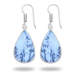 Pendientes de Moda al por Mayor, con Cabujones de Varias Formas, Chapados en Plata, de Latón, con Piedras Preciosas de Ágata Dendrítica y Ópalo, con Gancho - Product Image 6