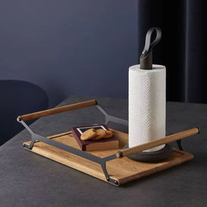 Plateau en bois moderne avec poignée pour table à manger ou occasions de mariage - Product Image 1