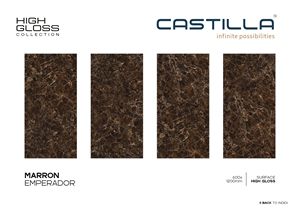 Style européen moderne 600x1200mm carreaux de porcelaine MARRON EMPERADOR antibactérien antidérapant poli brillant pour chambre intérieure - Product Image 3