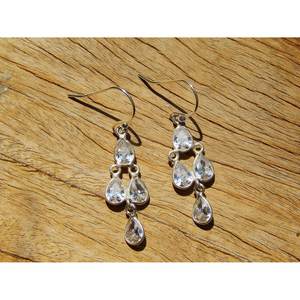 ทำด้วยมือ952เงินสเตอร์ลิงต่างหูเพทายลูกบาศก์ธรรมชาติต่างหูแฟชั่นสำหรับเธอ-รหัสผลิตภัณฑ์ E0961-GS - Product Image 3