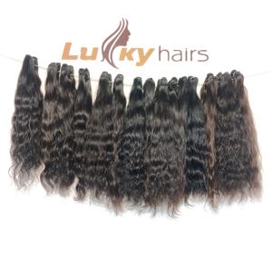 Extensions lâches indiennes de vague profonde de paquet de cheveux naturels crus de double trame de machine vierge non traitée - Product Image 1