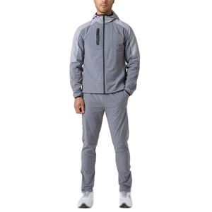 Nouvel arrivage de survêtement homme en nylon personnalisé coupe-vent avec col à capuche et motif solide brodé 2026 - Product Image 4