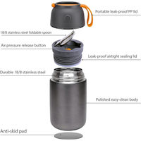 SilverJet Isolierte Umweltfreundliche Stapelbare Essensflasche 530ml 730ml Edelstahl Zweistufig Warm-Kalt-Haltefunktion Auslaufsicher für Kinder