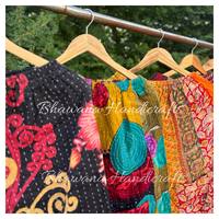 Pantalon palazzo kantha en coton, pantalon fait main avec deux poches latérales, pantalon boho coloré unisexe