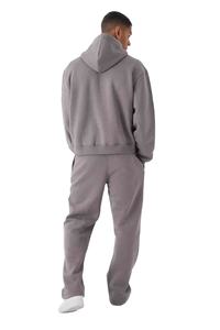 เสื้อฮู้ดโอเวอร์ไซส์ของผู้ชายผ้าฝ้าย100% 3D พิมพ์ลายนูนปักสีขาว - Product Image 2