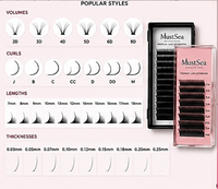 Extensions de cils individuelles en cheveux synthétiques brun foncé de qualité supérieure, courbure C/CC/D/DD/LD/L/B/J/M, épaisseur 0,03-0,15, longueur 6-15 mm