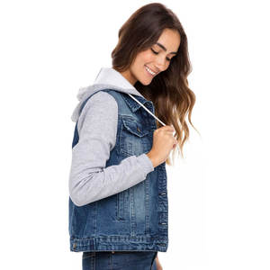 Nouvelle mode, prix bas, vestes en jean à capuche pour femmes, vente directe d'usine, meilleur prix, vestes en jean pour femmes en vente - Product Image 2