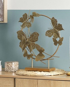 Élégant papillon forme ronde Table décor Accent belle pièce maîtresse décorative pour la maison intérieur bureau cadeau affichage Base en bois - Product Image 3