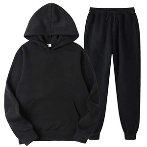 ชุดวอร์มทรงแบ็กกี้แบบสวมหัวสำหรับผู้ชายทรงหลวมใส่ได้พอดีตัว500กรัมไม่มีลายเรียบ - Product Image 2