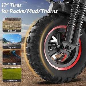 Scooter eléctrico de 48v 1200W para adultos, 11 pulgadas, neumáticos gruesos todoterreno, alta velocidad MAX x6 - Product Image 4