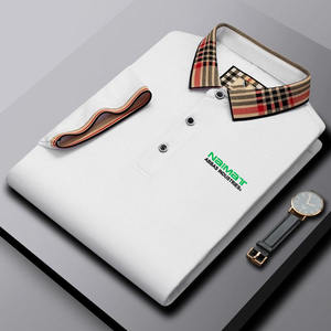 Diseño personalizado de su propia marca de los hombres para la camisa de manga corta de poliéster de punto de color sólido transpirable de secado rápido de golf para camisas - Product Image 5