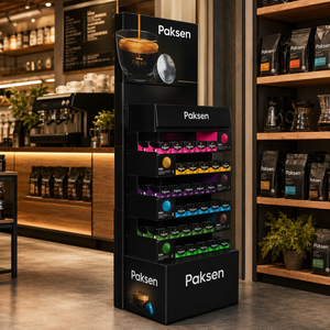 Stand <span class=keywords><strong>Display</strong></span> Lantai Kardus Grafis Kapsul Cangkir Kopi untuk Merchandise Pod Kopi Espresso - Product Image 3
