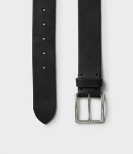 Ceintures en cuir véritable noir uni solide sur mesure de haute qualité avec boucle en cuivre Style vintage adulte unisexe fabriqué au Pakistan - Product Image 2