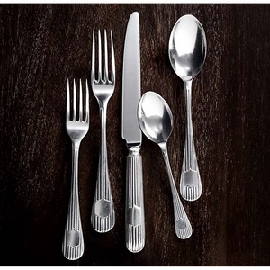 Vajilla de diseñador de Venta caliente, cubiertos pulidos de plata mate de acero inoxidable con mango triangular, juego de cuchara y tenedor - Product Image 5