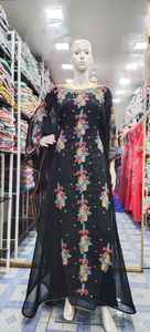 Beau caftan traditionnel marocain 2022 pour dames nouveau Design tissu décontracté avec perles de pierre de travail manuel caftan musulman coloré - Product Image 3