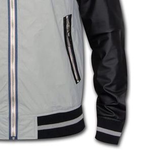 Chaqueta Bomber Universitaria con Ribete de Piel de Oveja, Invierno, Corte Ajustado, Forro Polar, Transpirable, Tejida, con un Solo Botón, para Hombre, Colección 2025 - Product Image 5