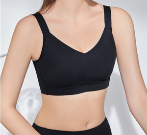 Coupe complète dames mince sous-vêtements doux grande taille col en V barre de gelée soutien confort Anti-affaissement sans fil rassembler 34G soutien-gorge de sport sans couture - Product Image 2
