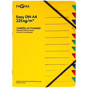 PAGNA Easy DIN <b>A4</b> 225g/m Yellow Pressed Chipboard File <b>Folder</b> with Multicolored 12 Compartments - Product Image 2
