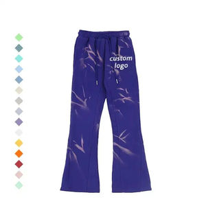 Pantalones de chándal acampanados informales de alta calidad personalizados para hombre, pantalones de chándal apilados con cintura elástica para hombre - Product Image 1