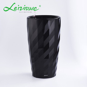 Macetas de Plástico Cerámico con Superficie de Diamante Grande, Macetas Negras Esmaltadas con Autorriego, Decorativas Altas <span class=keywords><strong>para</strong></span> Interiores o Exteriores - Product Image 5