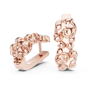 925 <b>Sterling</b> <b>Silver</b> Organic Cluster <b>Stud</b> Earrings Textured Multi-Lobe Polished Finish - Product Image 4