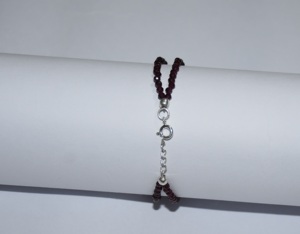 Pulsera de plata de ley con gema granate 2023 Natural para mujer y niña, pulsera de mano con piedras preciosas naturales - Product Image 2