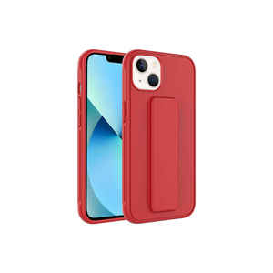 Étui de protection en silicone ASMA Qstand pour iPhone 14 Plus, en caoutchouc souple et en polycarbonate, avec support intégré, finition électrolytique, artisanat spécial, emballé - Product Image 1