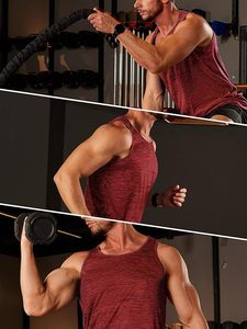 เสื้อกล้ามออกกำลังกายแขนกุดแห้งเร็วสำหรับผู้ชายเสื้อสำหรับออกกำลังกายในยิมเสื้อเพาะกาย - Product Image 4