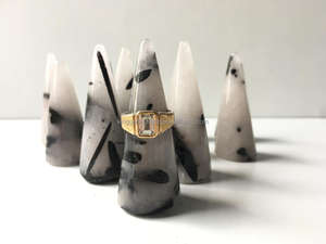 Anillo de Cuarzo Turmalina Negra Natural con Soporte Cónico |   Soporte para Anillos de Piedras Preciosas |   Precio de Fábrica - Product Image 3