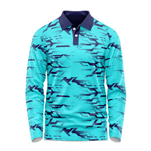 Polo de golf personnalisé pour hommes, manches longues, étirement dans les 4 sens, évacuation de l'humidité, coupe athlétique, fabriqué au Vietnam - Product Image 1