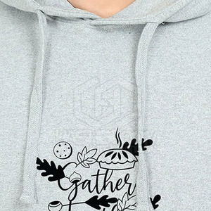 Meilleure vente hommes 100% Polyester pull à capuche haute qualité saison d'hiver fermeture éclair conception couleur unie impression Logo teint uni - Product Image 2