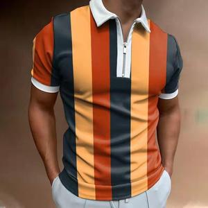 <b>Men's</b> Polyester Knitted <b>Short</b> Sleeve for Shirt Casual Anti-Wrinkle Pullover with Pocket Custom Printed - Product Image 3