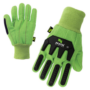Original Skatiq SG-1696 Gants de sécurité de construction haute visibilité Gant de protection contre les chocs avec cordon arrière en coton/polyester TPR imperméable - Product Image 4