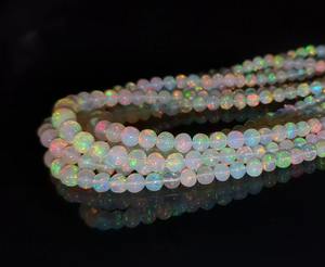 Perle d'opale éthiopienne naturelle de haute qualité lisse Welo feu éthiopien opale brin de feu perles d'opale éthiopienne perles de pierre supérieures - Product Image 3