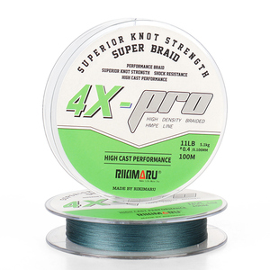 Rikimaru X4pro 100m 4 brins HUWMPE professionnel <span class=keywords><strong>tresse</strong></span> ligne de pêche mince Compact haute densité chaîne de pêche <span class=keywords><strong>pour</strong></span> la <span class=keywords><strong>truite</strong></span> - Product Image 3