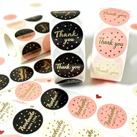 Étiquettes autocollantes de remerciement imperméables avec logo personnalisé, impression numérique, adhésives pour sceller les boîtes cadeaux, les cadres photo et l'emballage