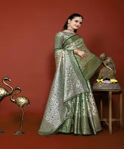 New Arrival Seasonable Wear Crape/Crepe Saree with Pearl Work and Printed Design for special occasions.