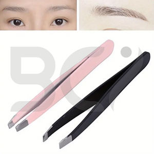 Stainless Steel Slanted Tip Durable Eyebrow Tweezers <b>Makeup</b> <b>Tool</b> for Home and Beauty Salon Use Precise Hair Removal and Shaping - Product Image 2