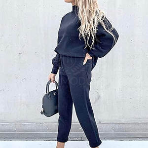 Ensemble de survêtements de jogging deux pièces à bas prix Costume de survêtement imprimé avec logo personnalisé pour femmes - Product Image 5