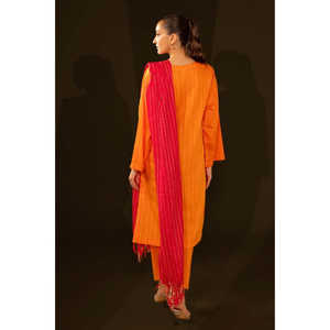 Dupatta Jacquard Teñido de Rojo para Mujer, Elegante Chal/Bufanda de Algodón con Estampado Floral para Fiestas de Primavera/Verano - Product Image 2