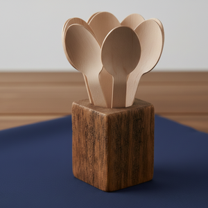 Cucharas de Madera Miniatura de 110 mm al por Mayor para Servicio de Alimentos, Cucharas Desechables de Madera de Abedul Natural, Vajilla Sostenible de Alta Calidad - Product Image 4