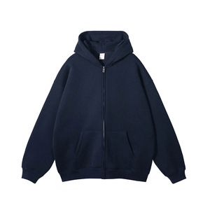 Custom Printed 100% Cotton <b>Fleece</b> High Quality Drop Shoulder Heavyweight 500 Gsm <b>Thick</b> Zip-up Hooded Men's Winter <b>Jacket</b> - Product Image 1