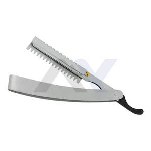 Navajas de Afeitar de Alta Calidad, Navaja Plegable de Hoja Recta Personalizada, Mango de Acero de Color Personalizado, Navajas de Afeitar Profesionales para Barbería - Product Image 1