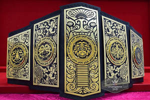 Cinturones de Campeonato de Boxeo y Lucha Libre Unisex FK-511 de Flyingkick Enterprises, Hechos a Medida, de Cuero, para Peso Pesado - Product Image 3