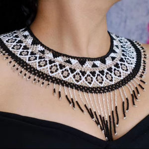 Collar de gargantilla de cuentas de cristal hecho a mano, joyería de moda de calidad premium - Product Image 4